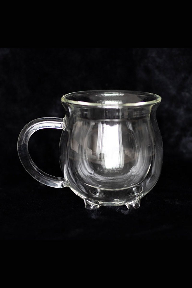 Clear Doubled Walled Glass Cauldron Mug