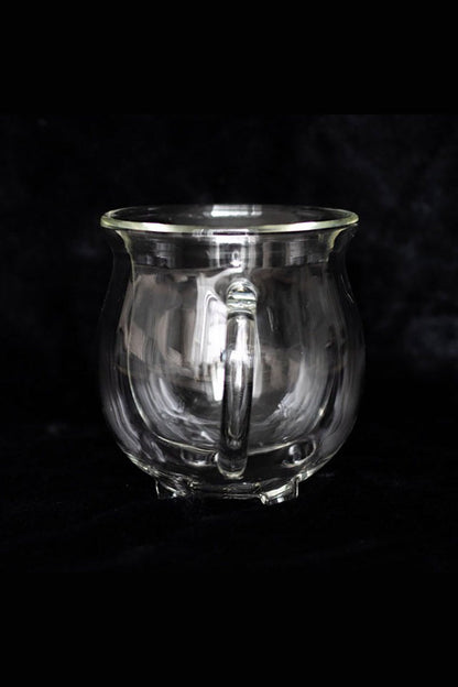 Clear Doubled Walled Glass Cauldron Mug