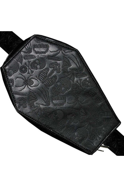 Coffin Embossed Skull Hip Pouch