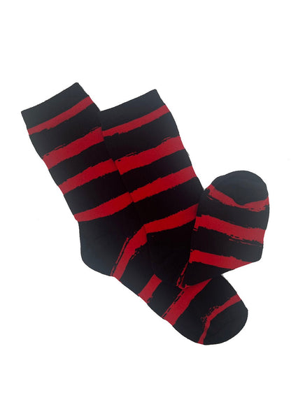 Creepy Crew Socks [Red/Black Stripes]