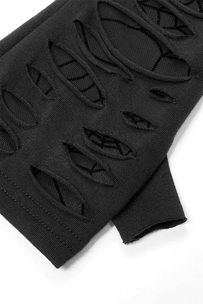 Cut Up Grunge Gloves [BLACK]