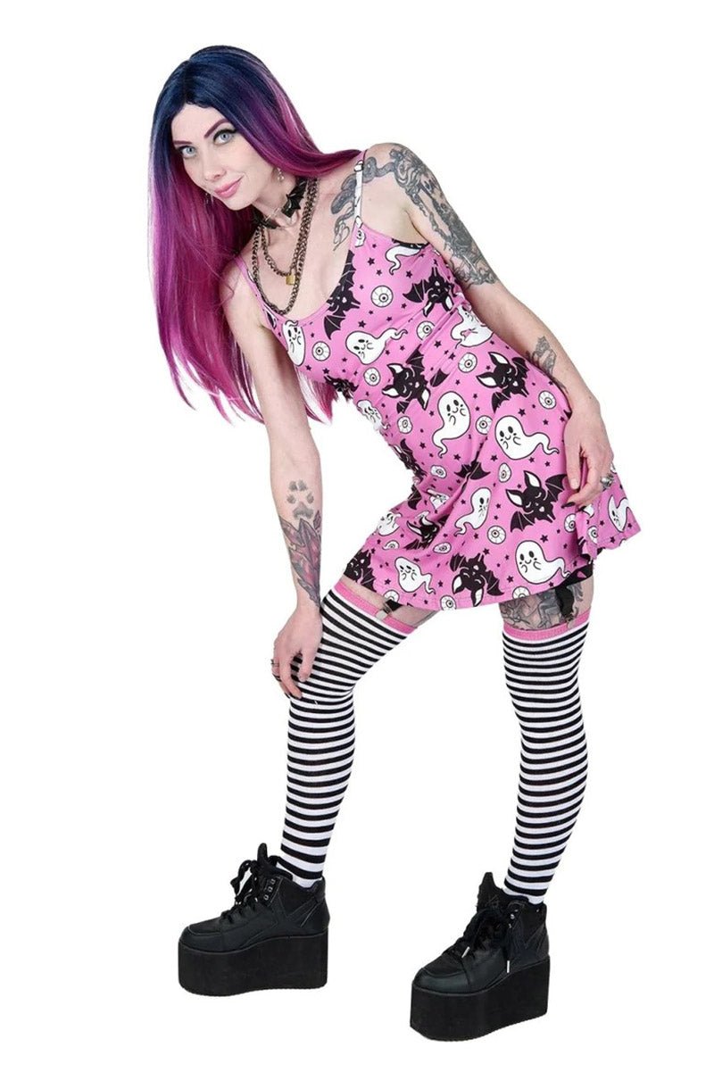 Cute Ghost and Bat Skater Dress