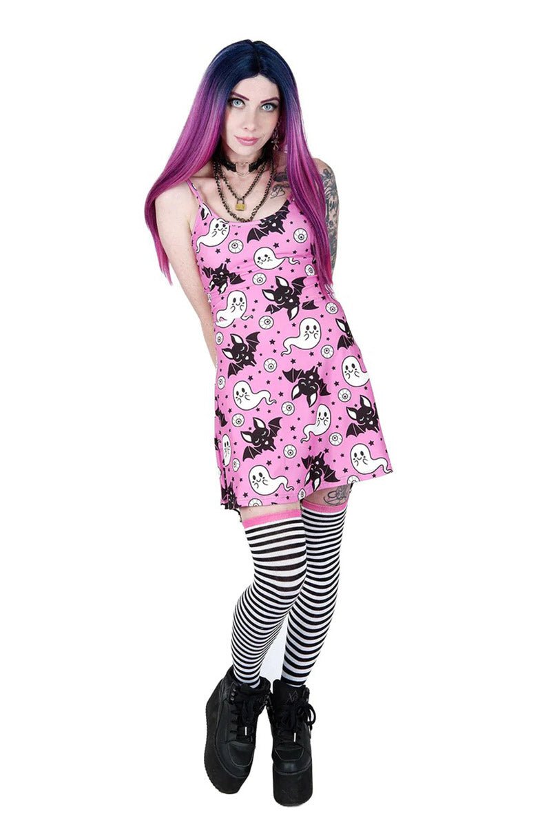 Cute Ghost and Bat Skater Dress