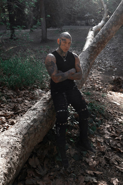 Annihilate Safety Pin Studded Pants [Unisex]