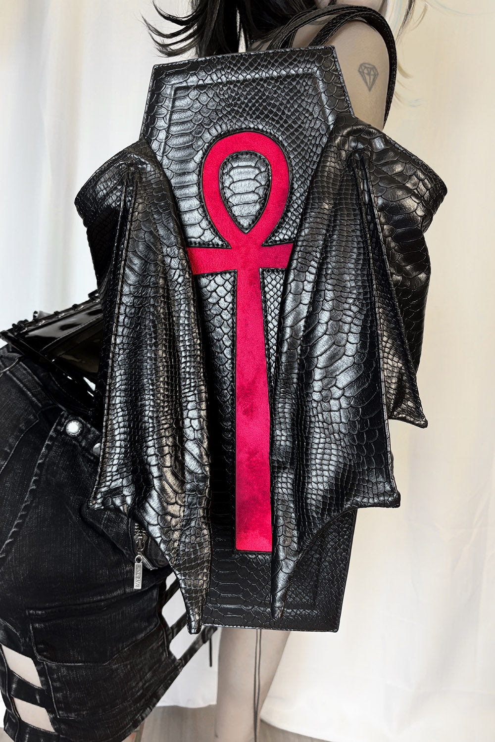Ankh Coffin Batwing Bag [Snakeskin]