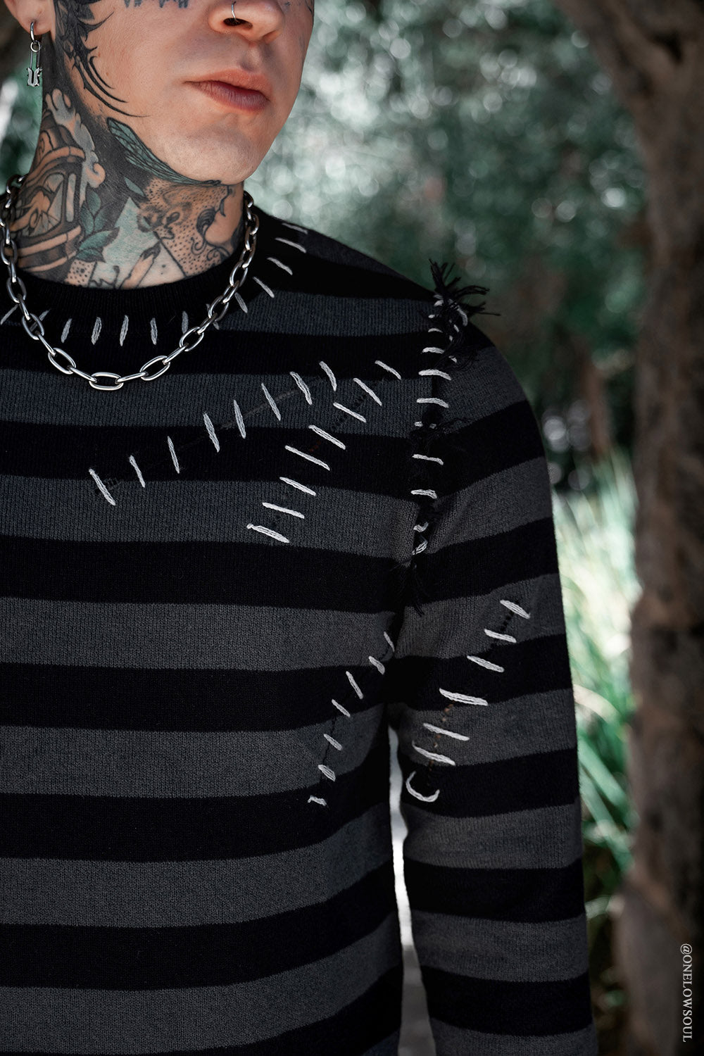 Autopsy Stitch Striped Sweater