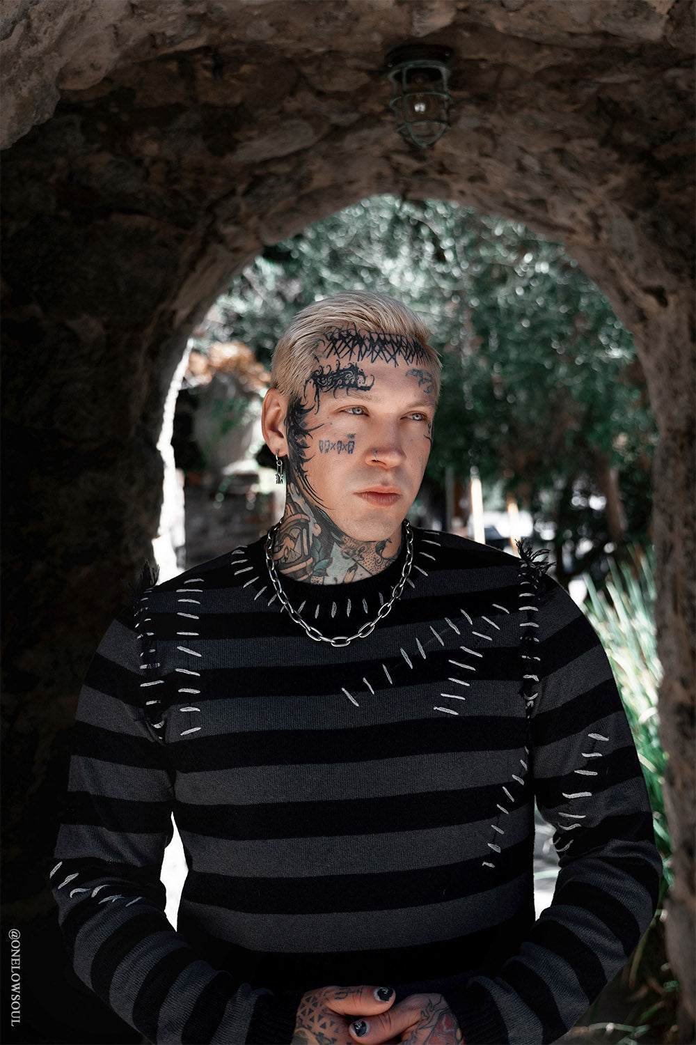 Autopsy Stitch Striped Sweater