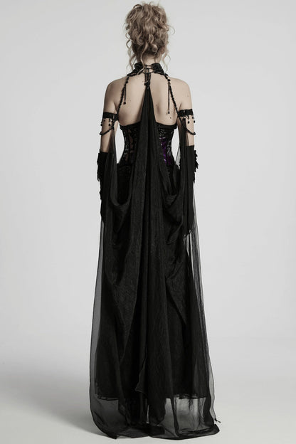 Crystal Witch Choker with Detachable Cloak Harness