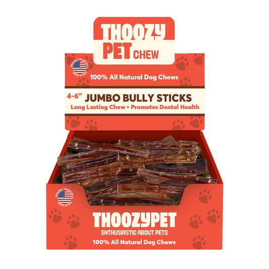Pet Palette Distribution - ThoozyPet USA-Sourced Jumbo Beef Bully Stick Dog Chews 4-6"