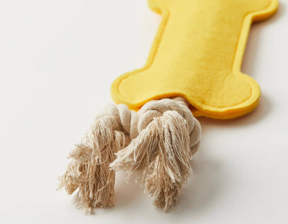 Jax & Bones Hitch and Bone Yellow Rope Dog Toy 12"