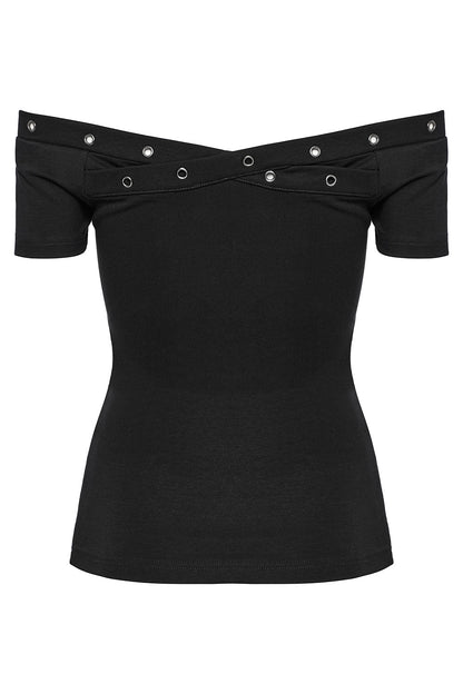 90s Goth Off-the-Shoulder Top