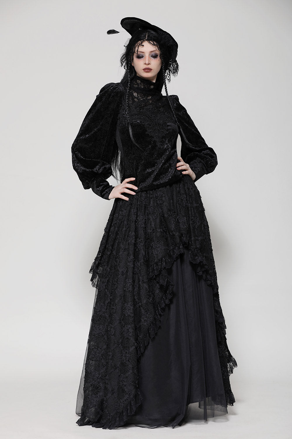 Blessed Be Victorian Goth Turtleneck Top