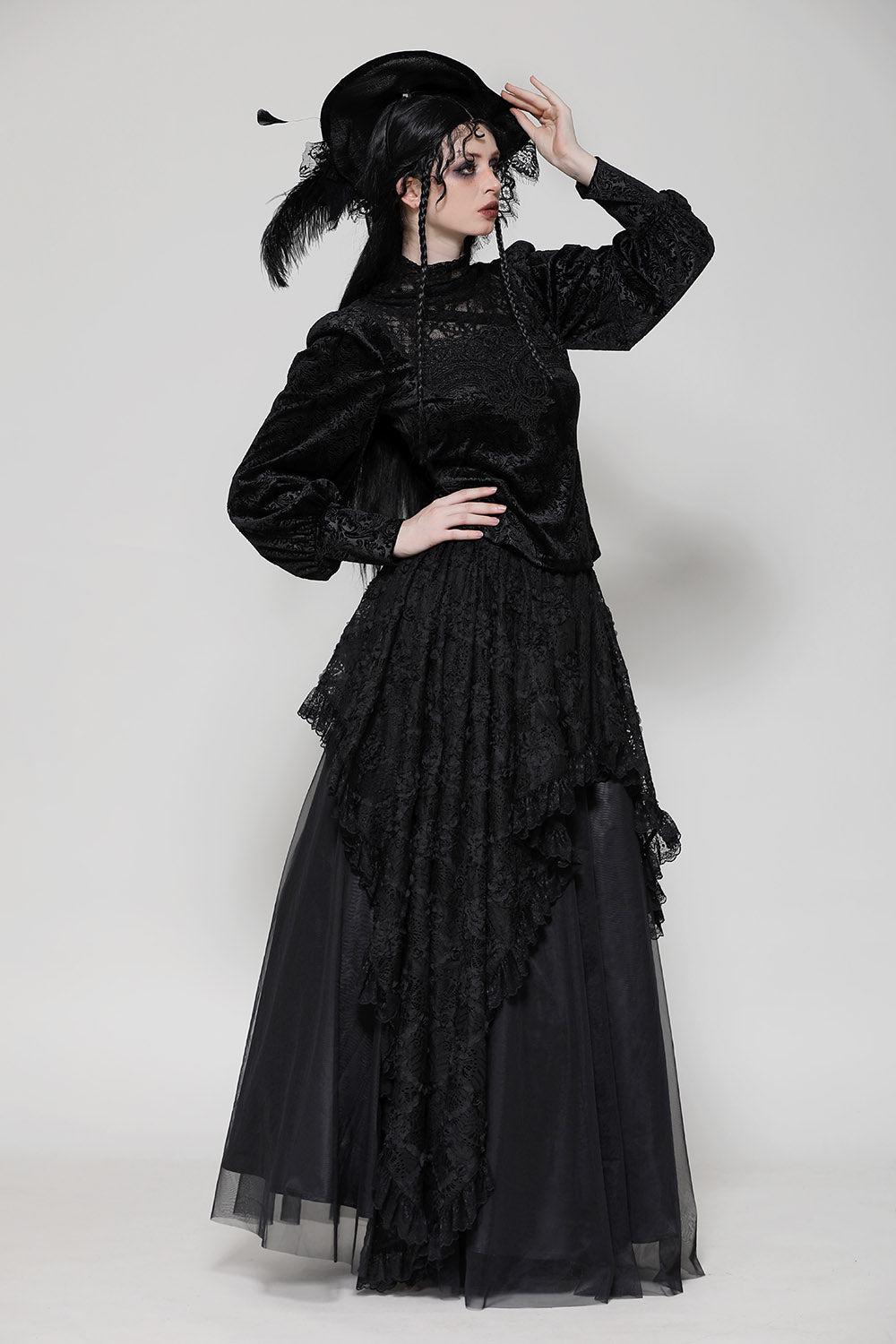 Blessed Be Victorian Goth Turtleneck Top