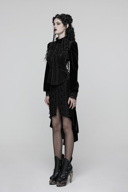 Bloomthorn Manor Velvet Skirt [Black]