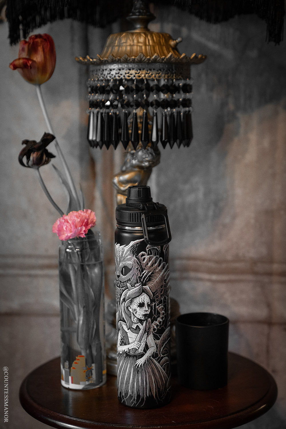 Alice in Murderland 24 Oz Water Bottle Tumbler