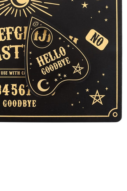 Black Talking Board Placement and Planchette Coaster