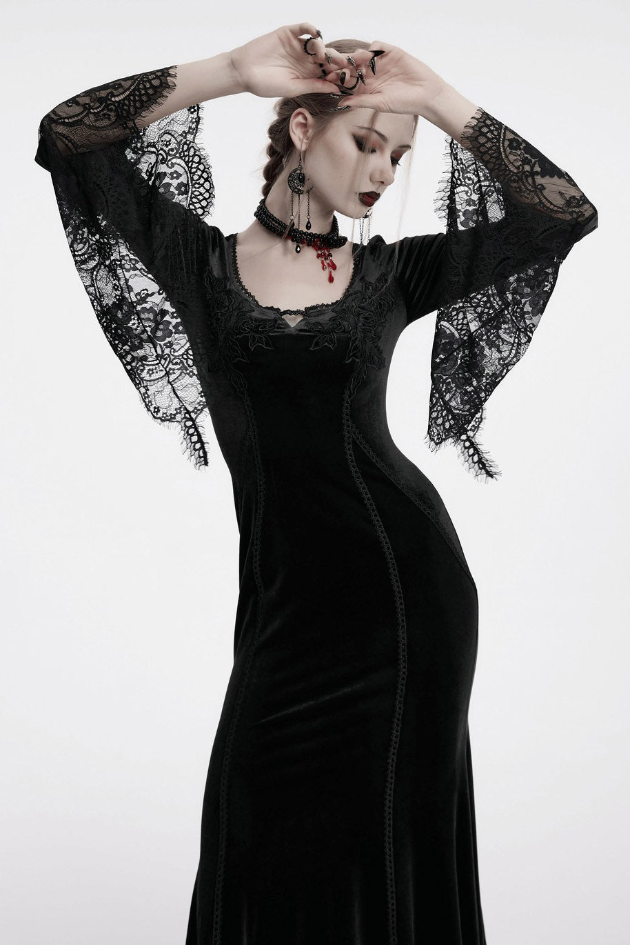Bride of Night Embroidered Dress