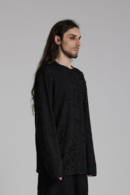 Battered Bones Long Sleeve Shredded Shirt