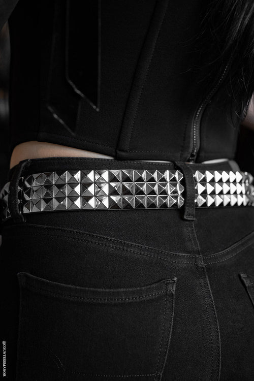 Citadel Pyramid Stud Belt [Genuine Leather]