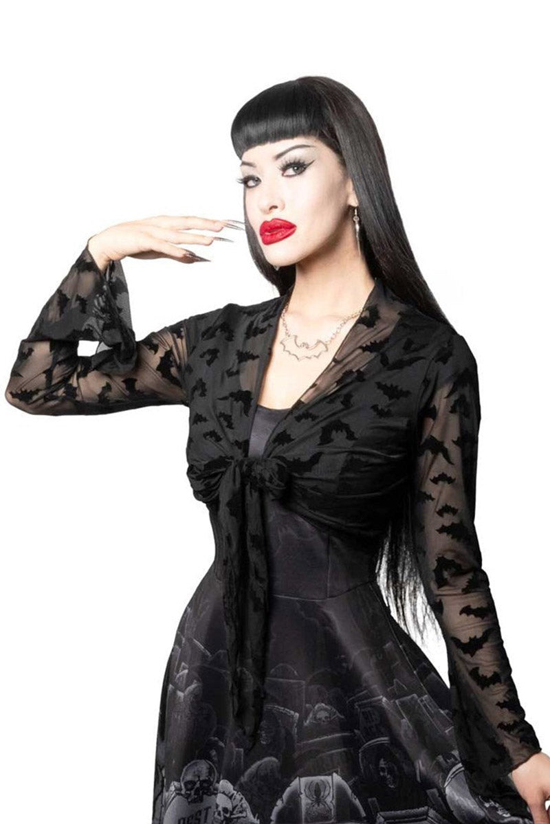 Bat Mesh Tie Top