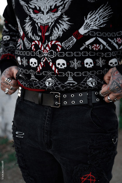 Citadel Pyramid Stud Belt [Genuine Leather]