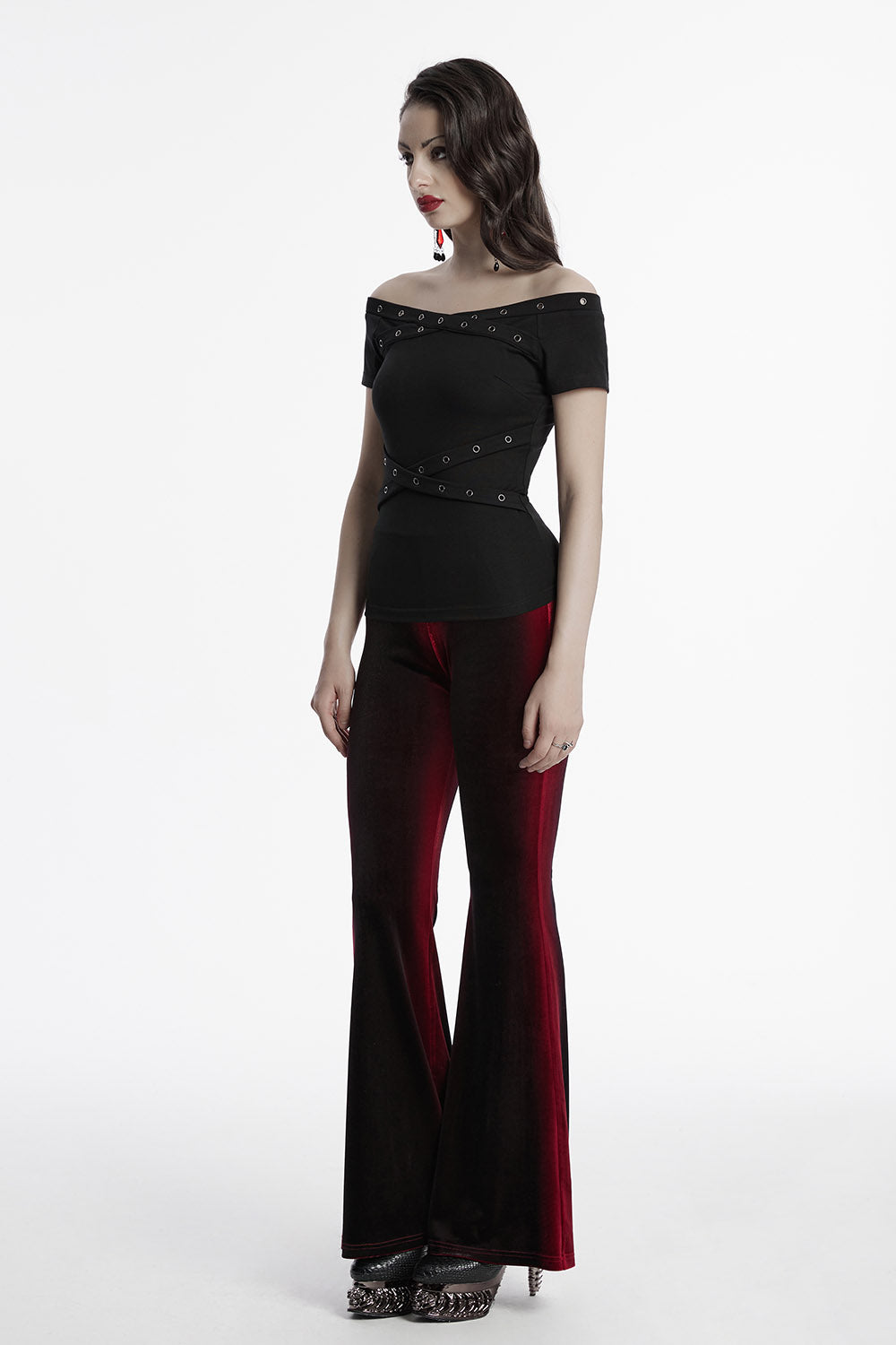 90s Goth Off-the-Shoulder Top