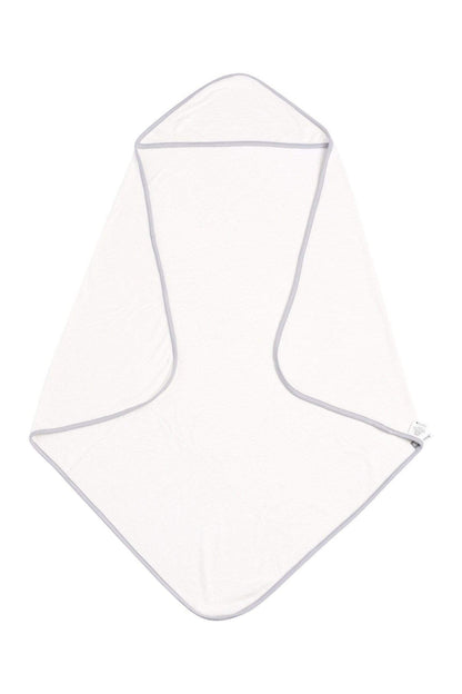 Hooded Bath Towel in Cloud with Storm Trim