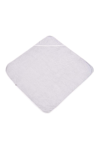 Hooded Bath Towel in Storm with Cloud Trim