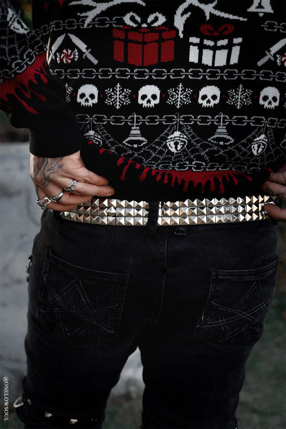 Citadel Pyramid Stud Belt [Genuine Leather]