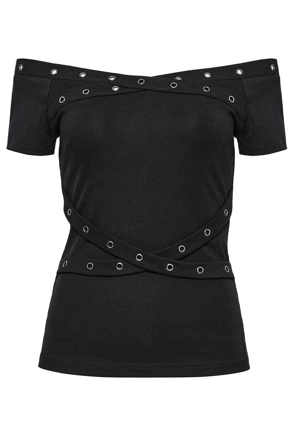 90s Goth Off-the-Shoulder Top