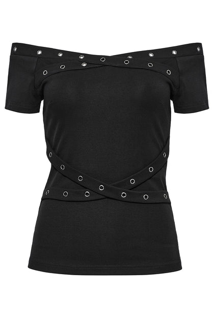 90s Goth Off-the-Shoulder Top