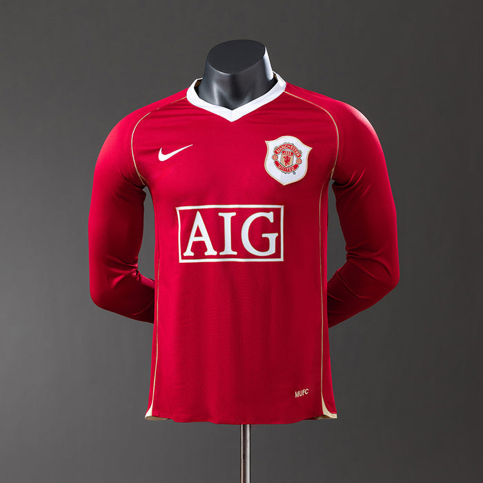 Manchester United 2006/07 Home Long Sleeve Player Version Retro Jersey