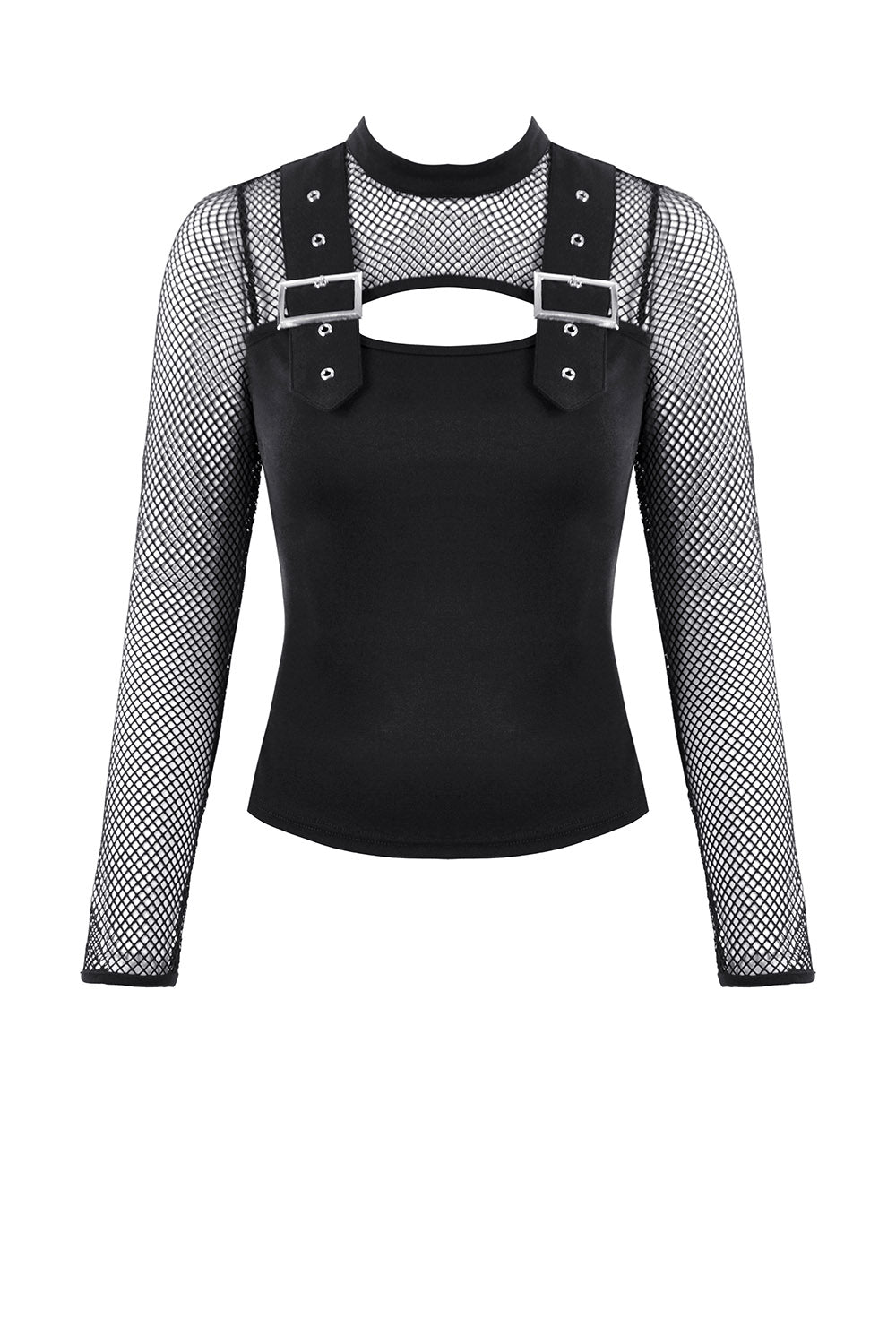 Catacomb Cotton Fishnet Long Sleeve Top