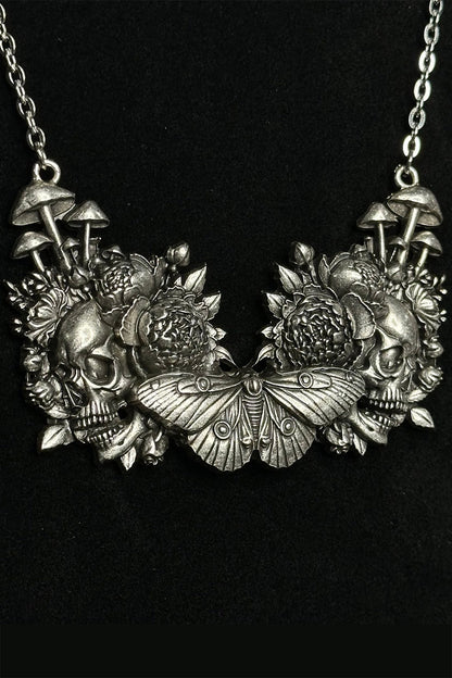 Cemetery Garden: Mushroom Skull Necklace