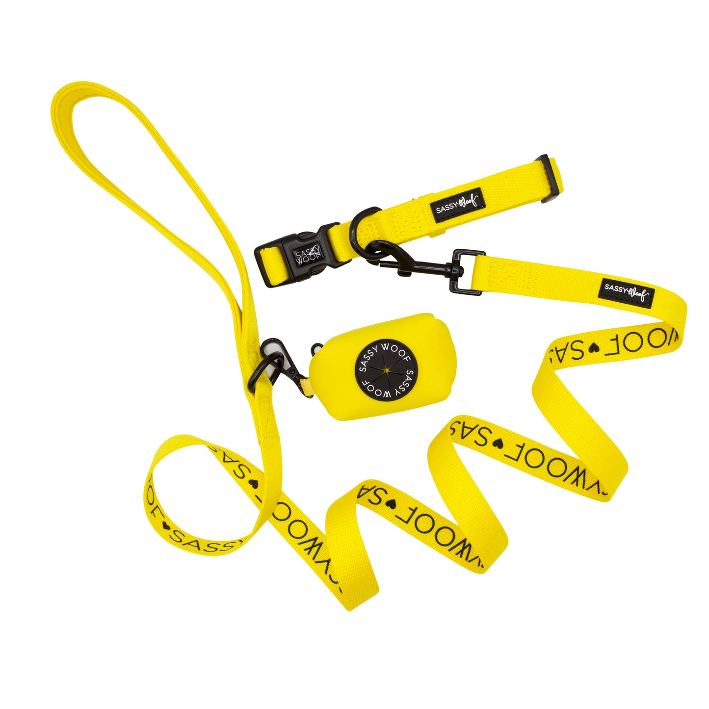 Dog Collar Three Piece Bundle - Neon Yellow