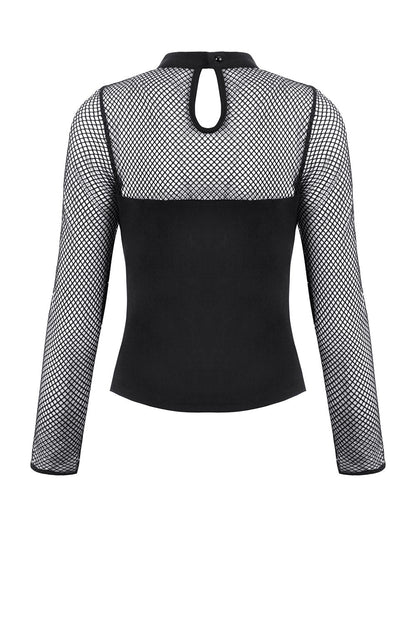 Catacomb Cotton Fishnet Long Sleeve Top