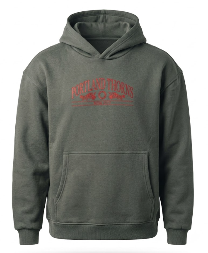PORTLAND THORNS FC MEN'S GRAY FLEECE HOODIE