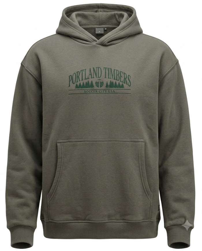 PORTLAND TIMBERS FC MEN'S GRAY FLEECE HOODIE
