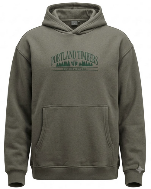 PORTLAND TIMBERS FC MEN'S GRAY FLEECE HOODIE