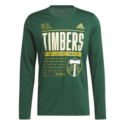 PORTLAND TIMBERS FC MEN'S LONG SLEEVE PRE-GAME TEE