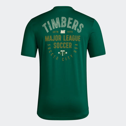PORTLAND TIMBERS FC MEN'S SHORT SLEEVE 2024 PREGAME TEE