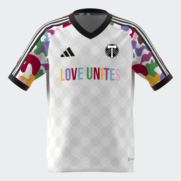 PORTLAND TIMBERS FC YOUTH SHORT SLEEVE 2023 PRIDE TRAINING JERSEY