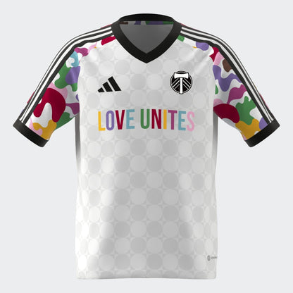 PORTLAND TIMBERS FC YOUTH SHORT SLEEVE 2023 PRIDE TRAINING JERSEY
