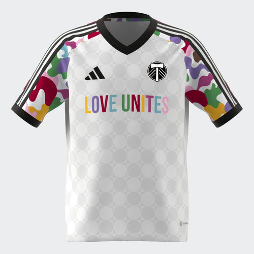 PORTLAND TIMBERS FC YOUTH SHORT SLEEVE 2023 PRIDE TRAINING JERSEY