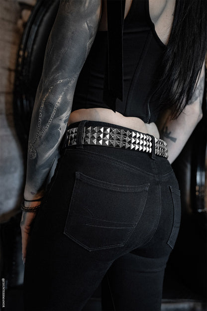 Citadel Pyramid Stud Belt [Genuine Leather]