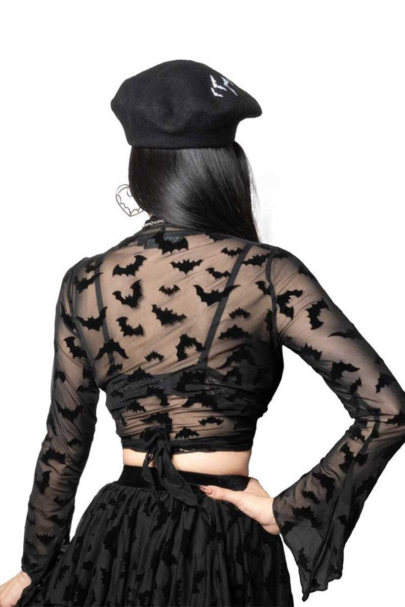 Bat Mesh Tie Top