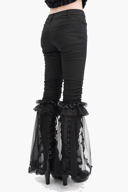 Black Mast Ruffle Flared Pants
