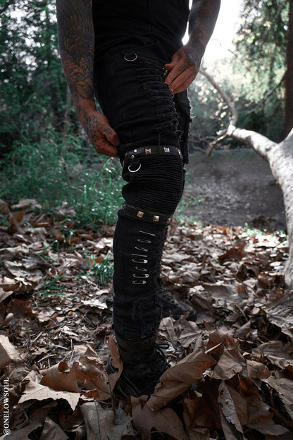 Annihilate Safety Pin Studded Pants [Unisex]