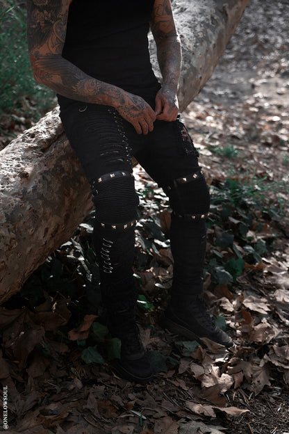 Annihilate Safety Pin Studded Pants [Unisex]