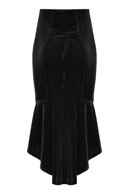 Bloomthorn Manor Velvet Skirt [Black]